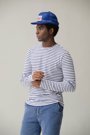 Long Sleeve Organic Cotton and Hemp Stripe Crew Tee