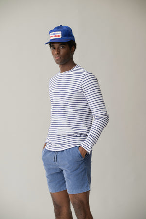 Long Sleeve Organic Cotton and Hemp Stripe Crew Tee