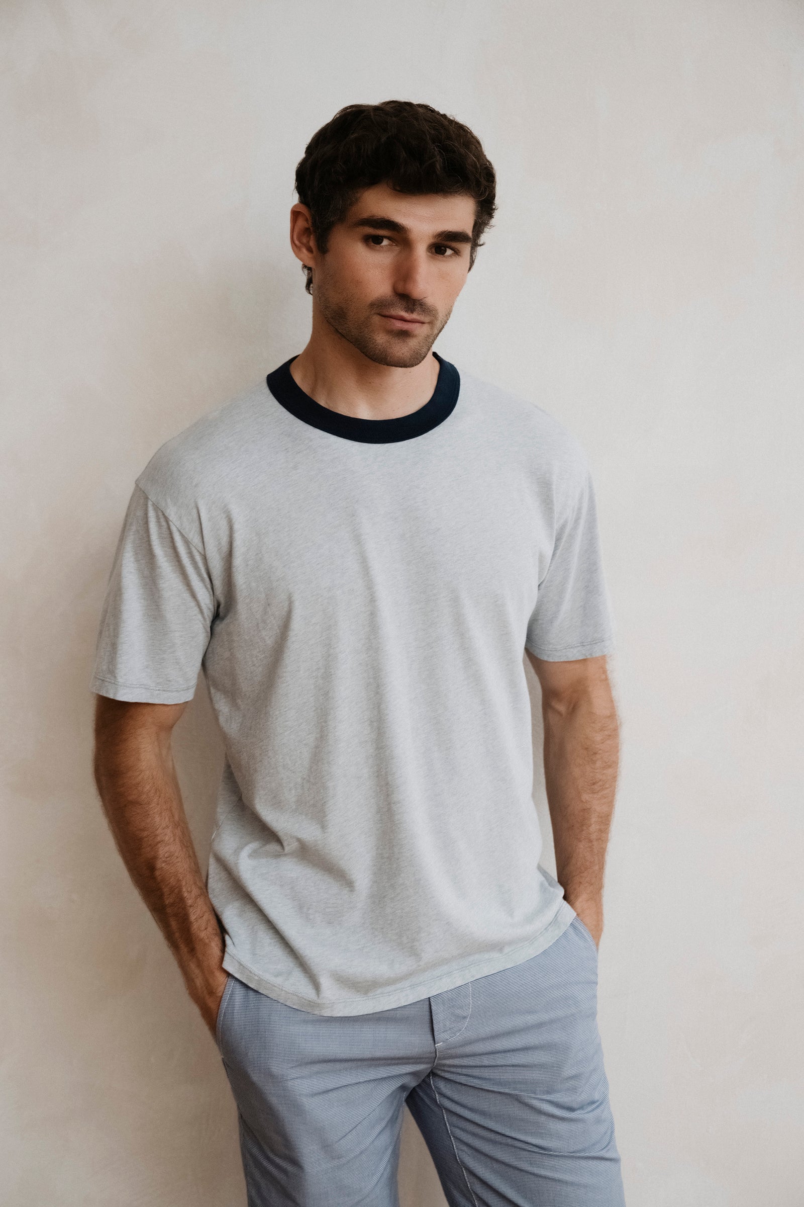 SS Organic Heather Ringer Tee