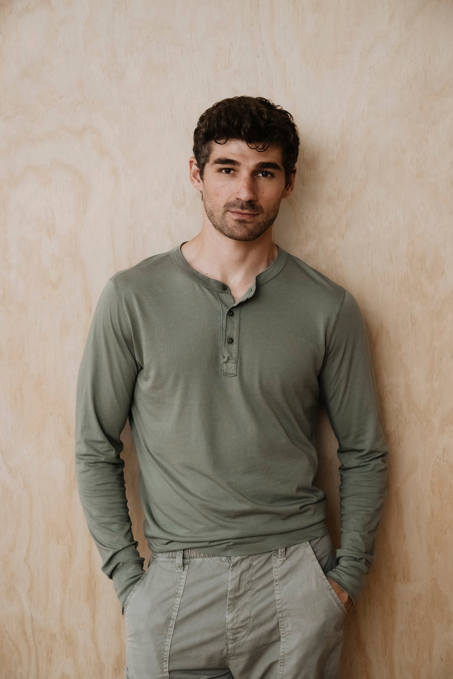 Long Sleeve Supima Jersey Henley – Save Khaki United