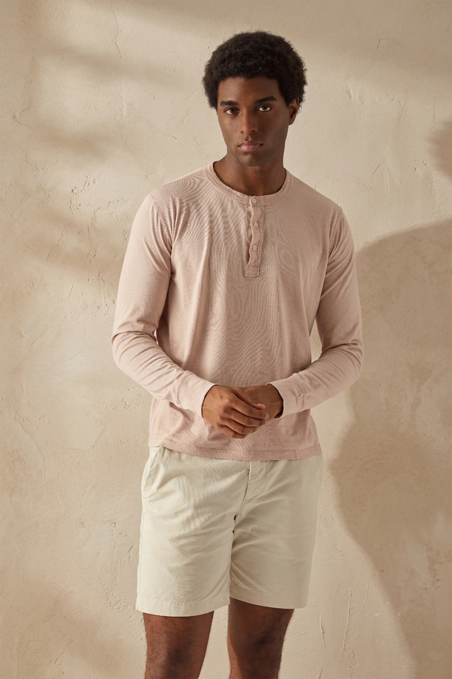 カ*ズ様 【LIDNM】 Wool Jersey Henley L/S Tee Wool Jersey Henley L