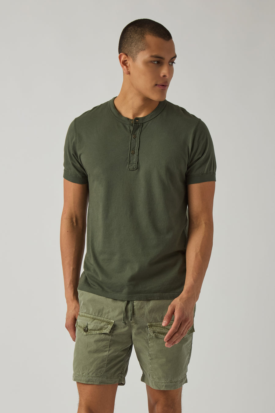 Maglia Henley Supima a maniche corte