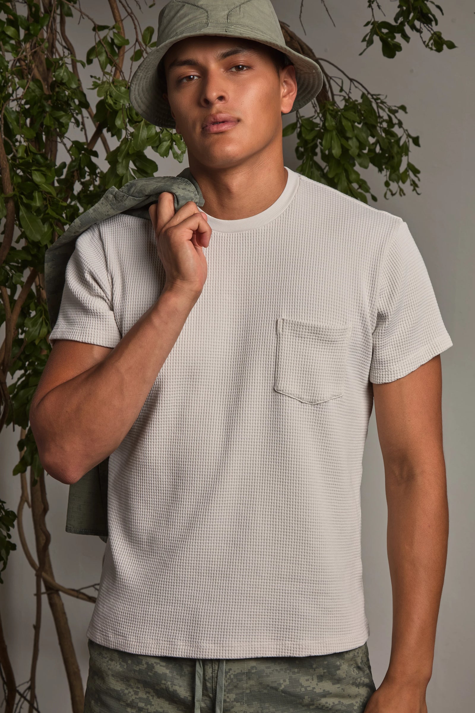 Short Sleeve Waffle pocket Tee