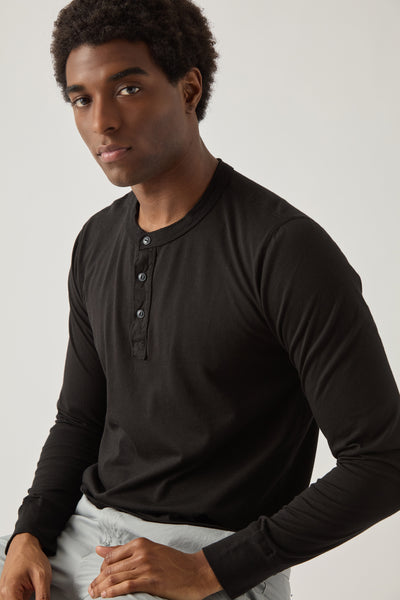 Long Sleeve Supima Jersey Henley – Save Khaki United