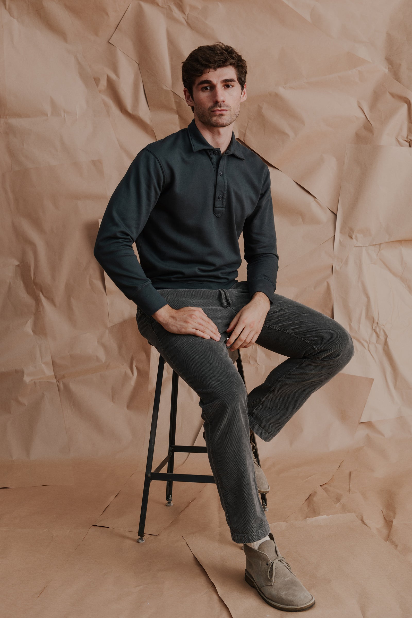 Long Sleeve Supima Fleece Polo