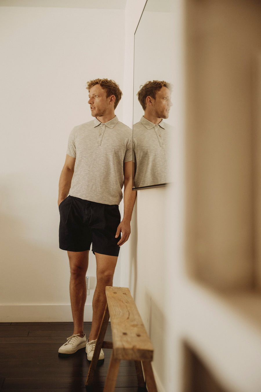 Cotton Hemp Twill Pleated Shorts