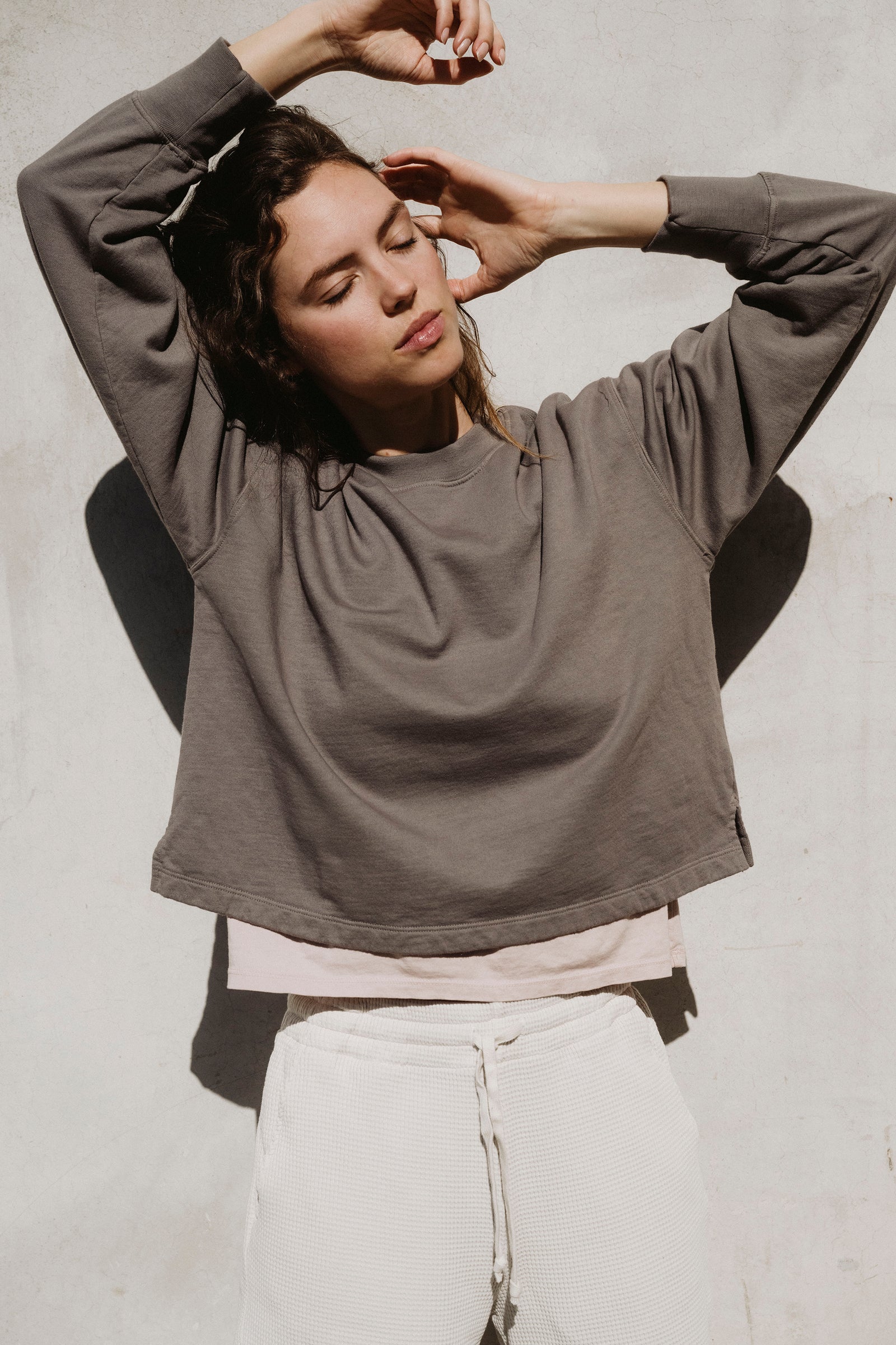 Supima Fleece Cropped Sweatshirt