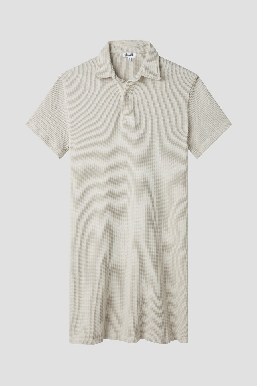 beige polo dress Waffle Polo Dress