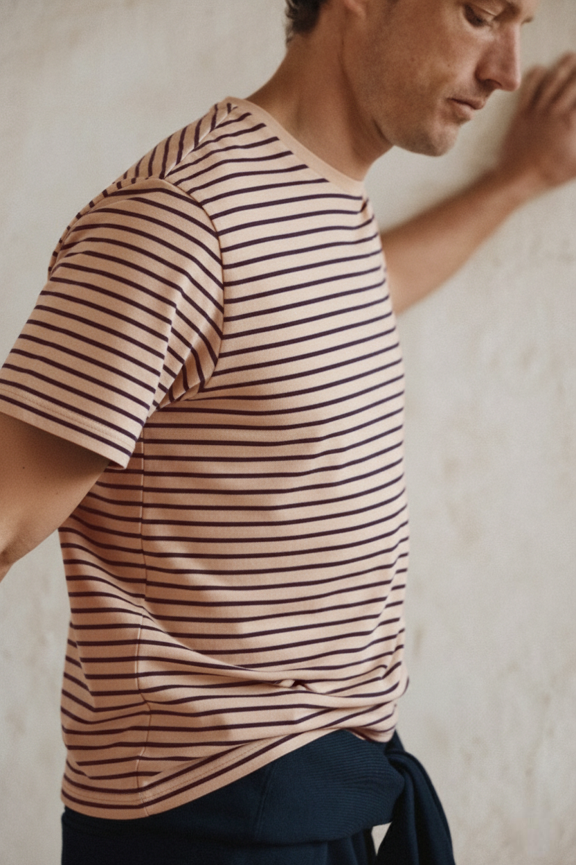 Organic Hemp Stripe Crew Tee