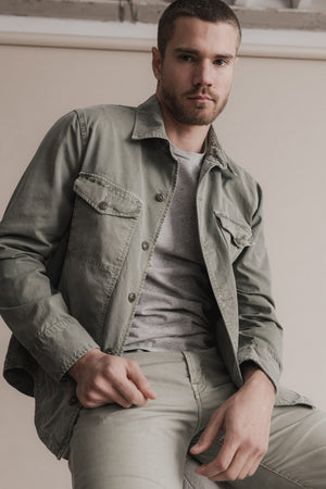 American Twill Back Terry Snap Front Jacket – Save Khaki United