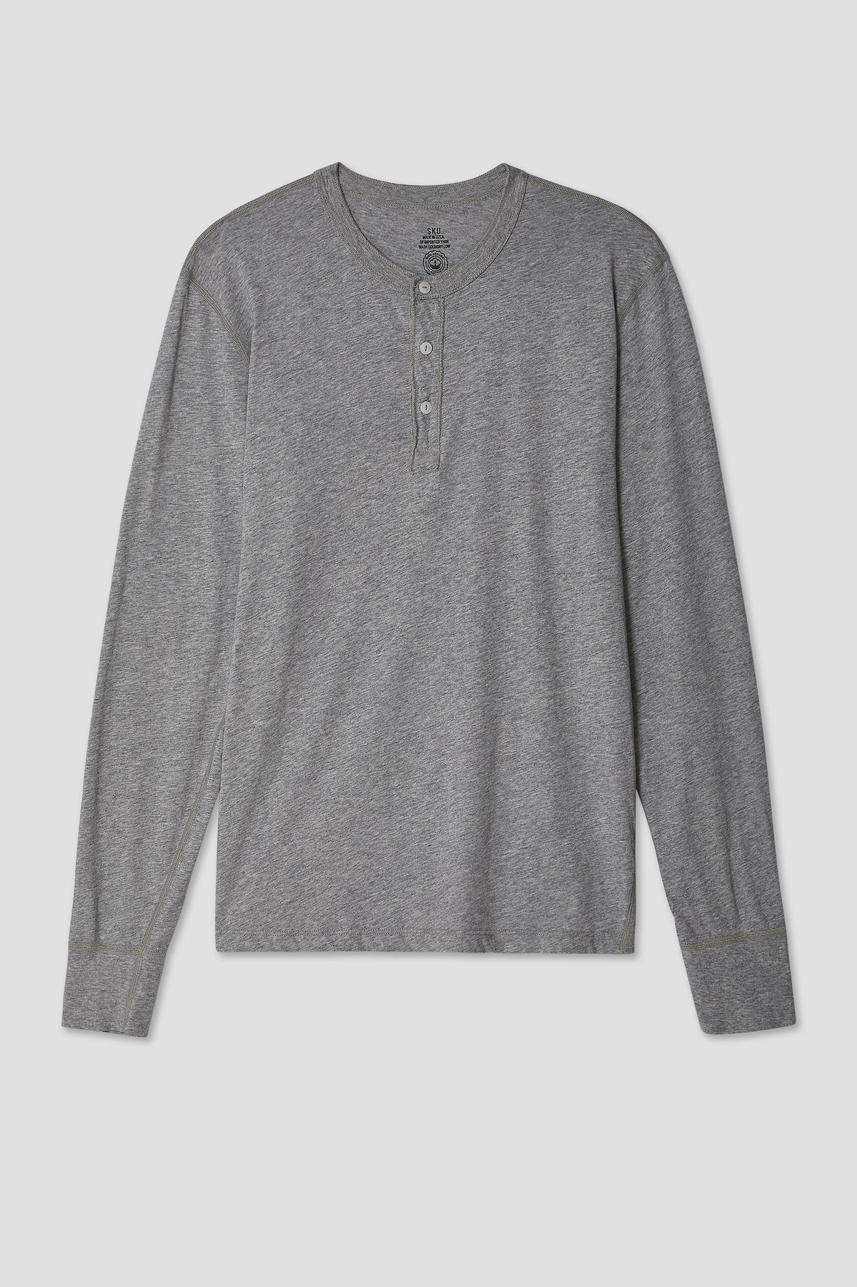 Organic Cotton LS Heather Jersey Henley